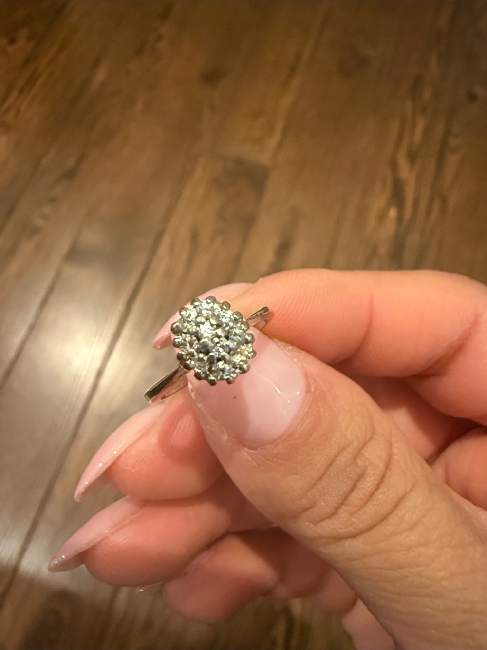 Delicate Cluster Diamond Ring - Picture 3 of 3